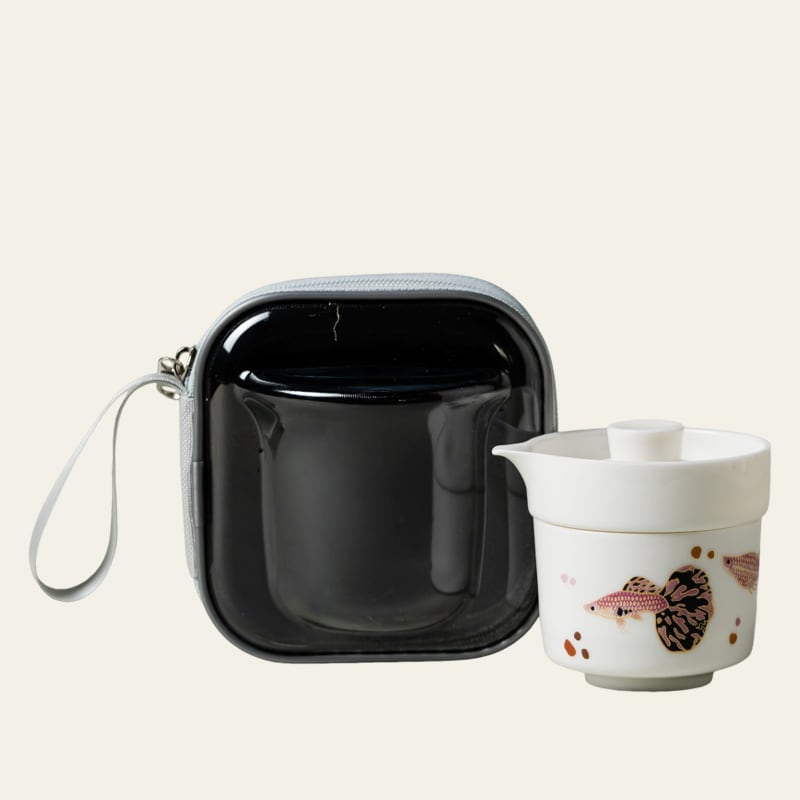Blanc de Chine Peacock Banji All-Ceramic Travel Tea Set