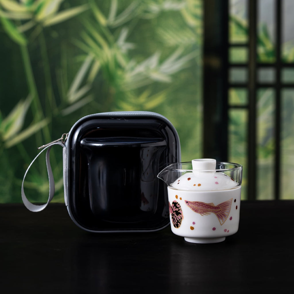 Blanc de Chine Peacock Banji Glass Travel Tea Set — view 4