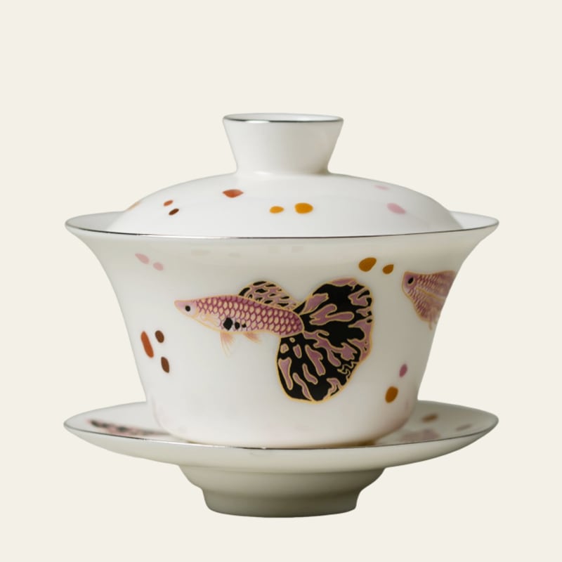 Blanc de Chine Peacock Early Summer Gaiwan — view 2