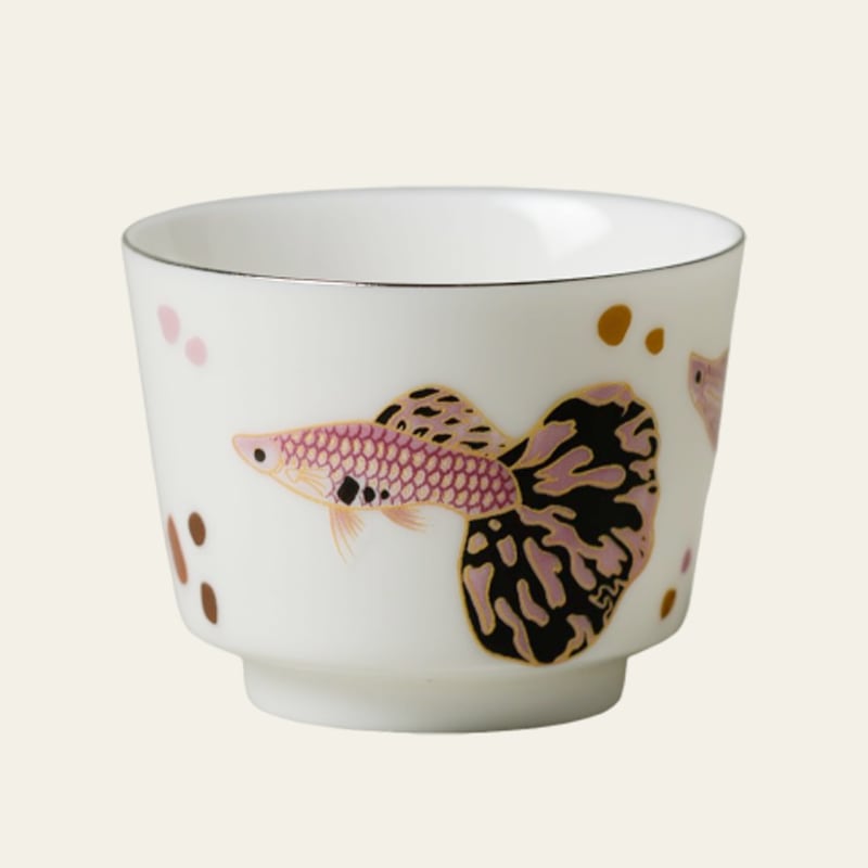 Blanc de Chine Peacock Flat-Bottom Open Cup
