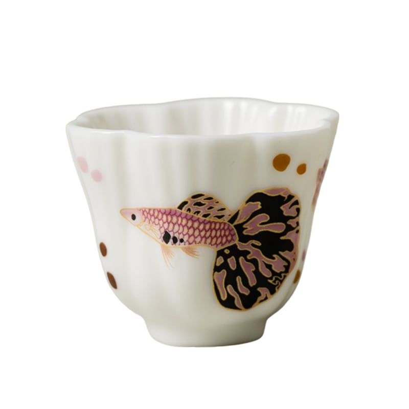 Blanc de Chine Peacock Hundred Fortunes Cup — view 1