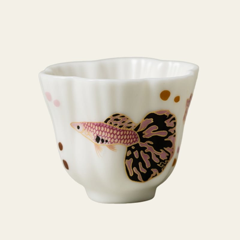 Blanc de Chine Peacock Hundred Fortunes Cup — view 2
