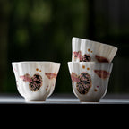 Blanc de Chine Peacock Hundred Fortunes Cup — view 5