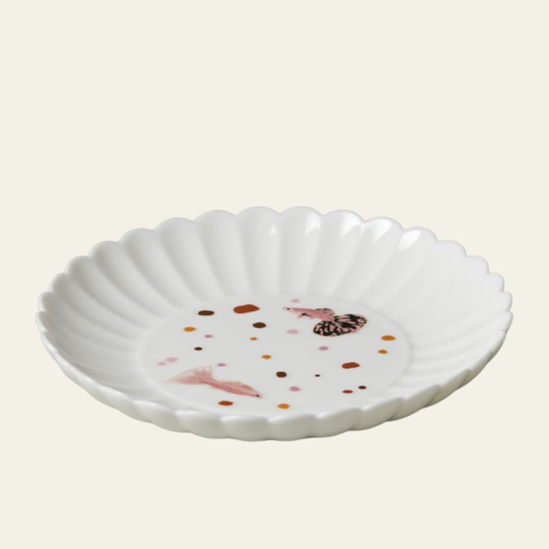 Blanc de Chine Peacock Lotus-Petal Teapot Stand