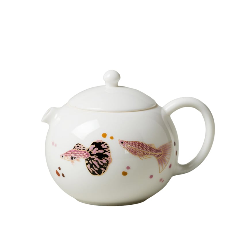 Blanc de Chine Peacock Moon-Gazing Xishi Teapot — view 1