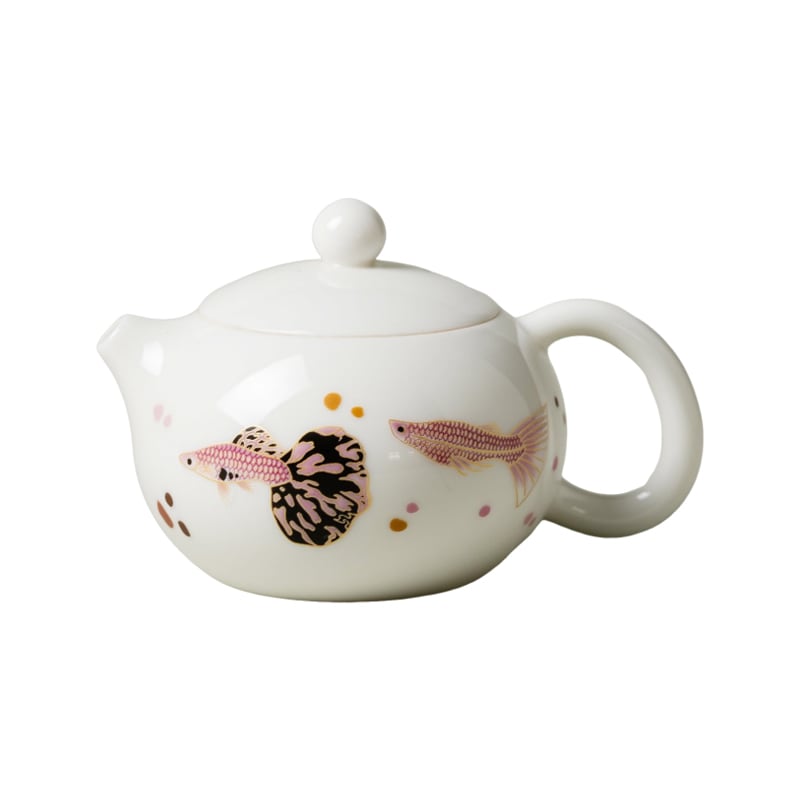 Blanc de Chine Peacock Moon-Gazing Xishi Teapot — view 3