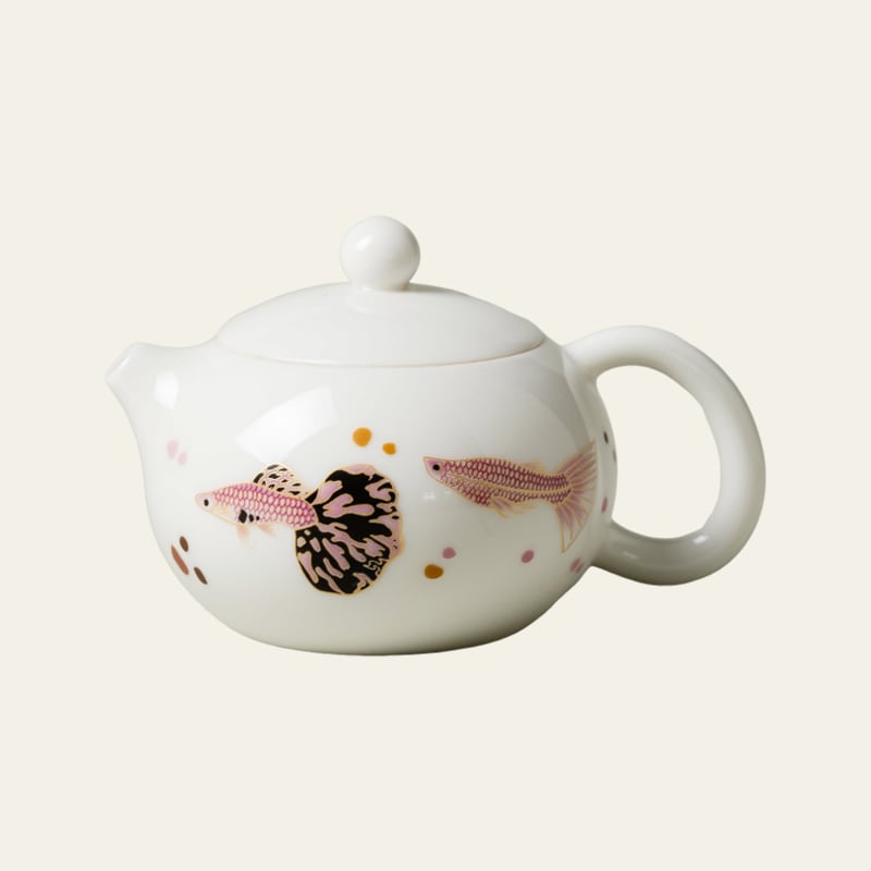 Blanc de Chine Peacock Moon-Gazing Xishi Teapot — view 4