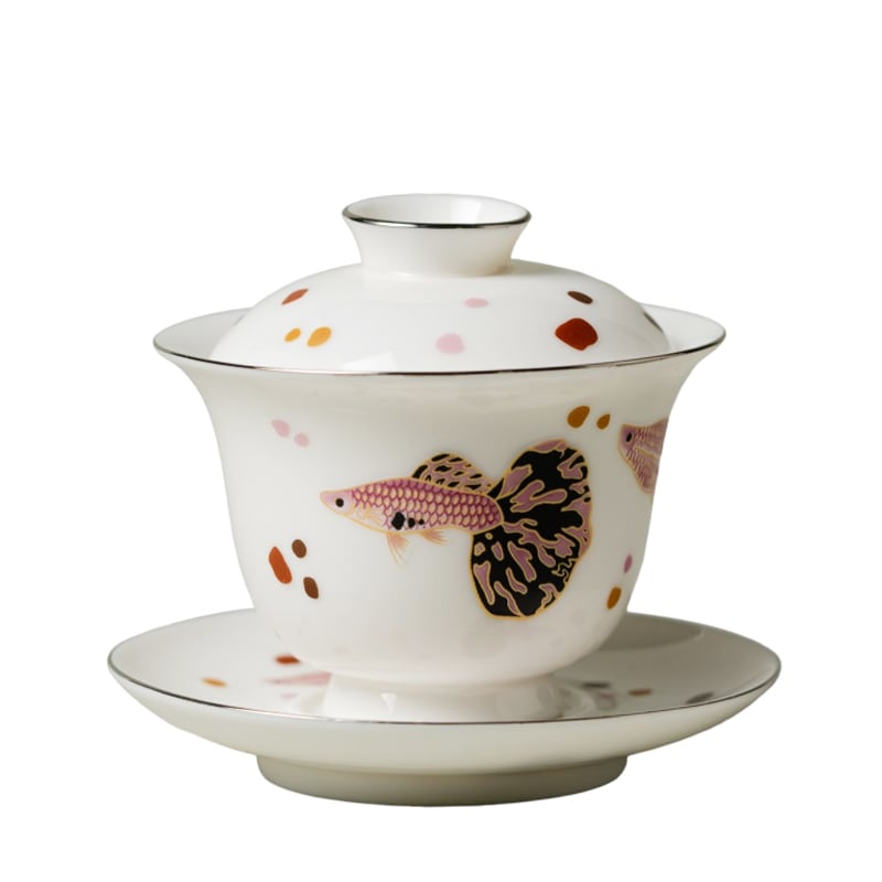 Blanc de Chine Peacock Zhuyun Gaiwan — view 1