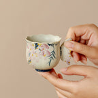 Blue-and-White Iron Red Spring Branch Butterfly Handle Tasting Cup — view 3