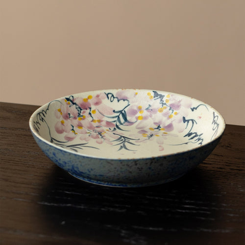 Blue-and-White Iron Red Spring Branch Round Harmony Pot Rest — view 3
