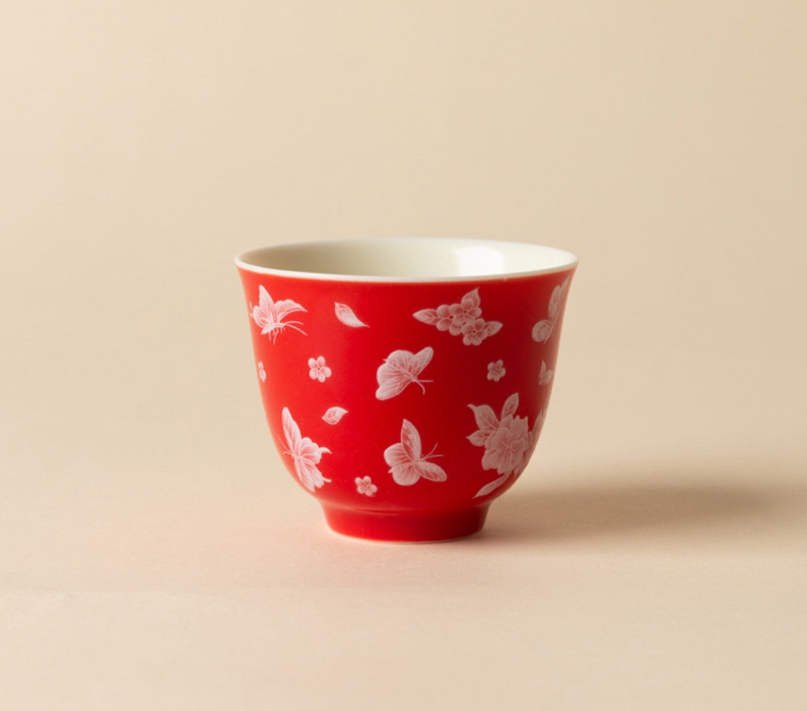 Butterfly Meadow Flower Spirit Cup in Flame Red