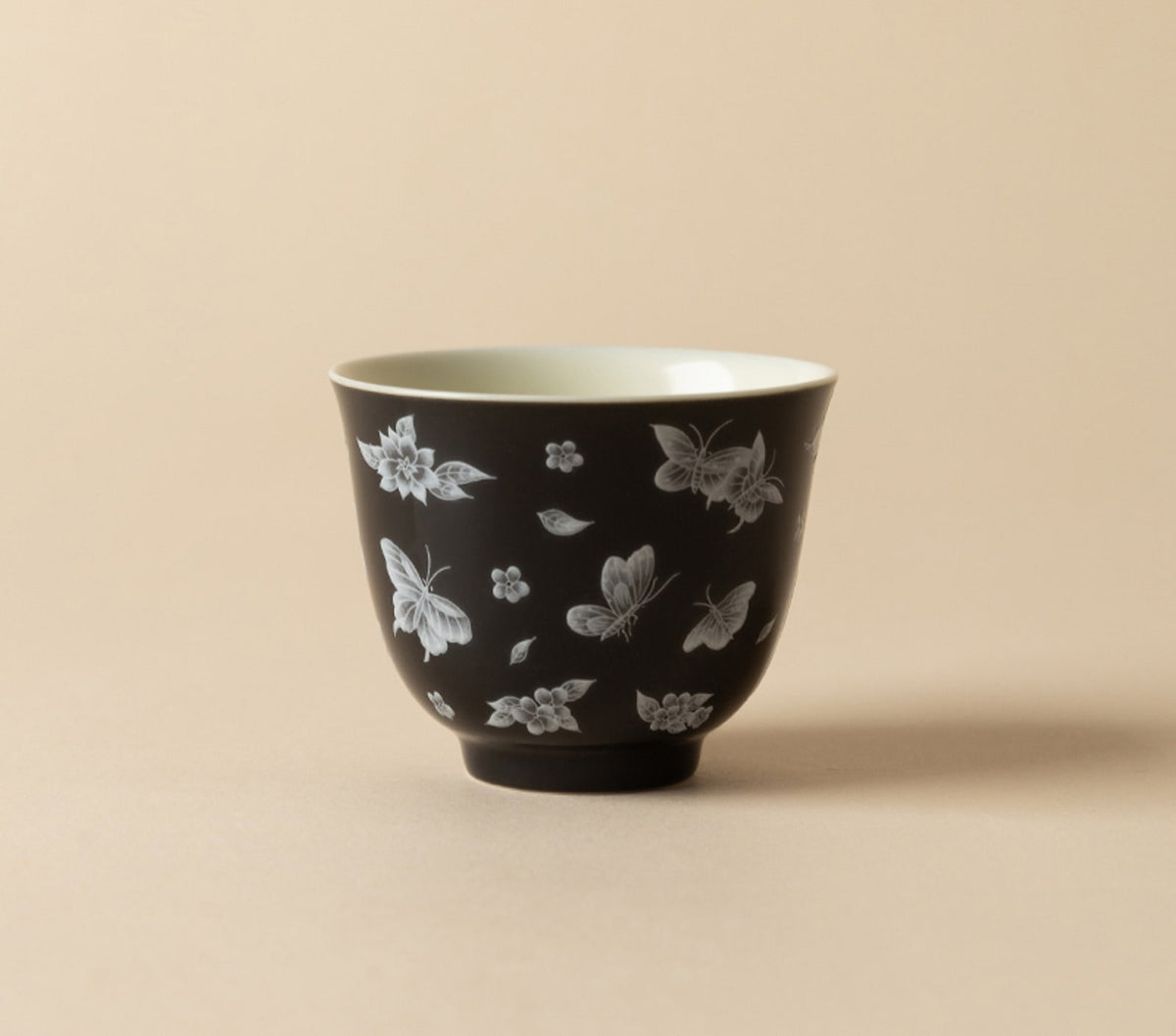 Butterfly Meadow Flower Spirit Cup in Ink Black