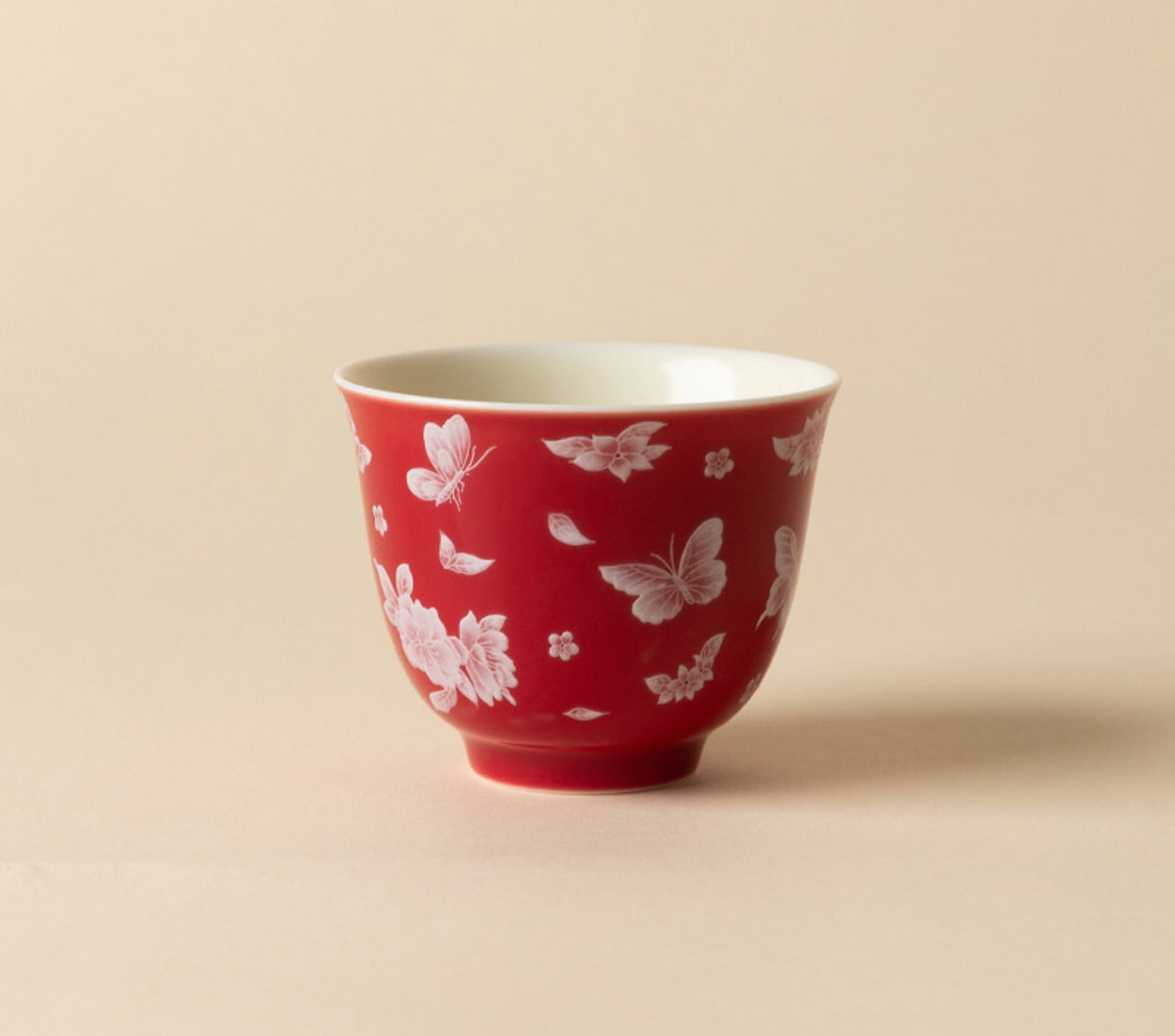 Butterfly Meadow Flower Spirit Cup in Lang Red