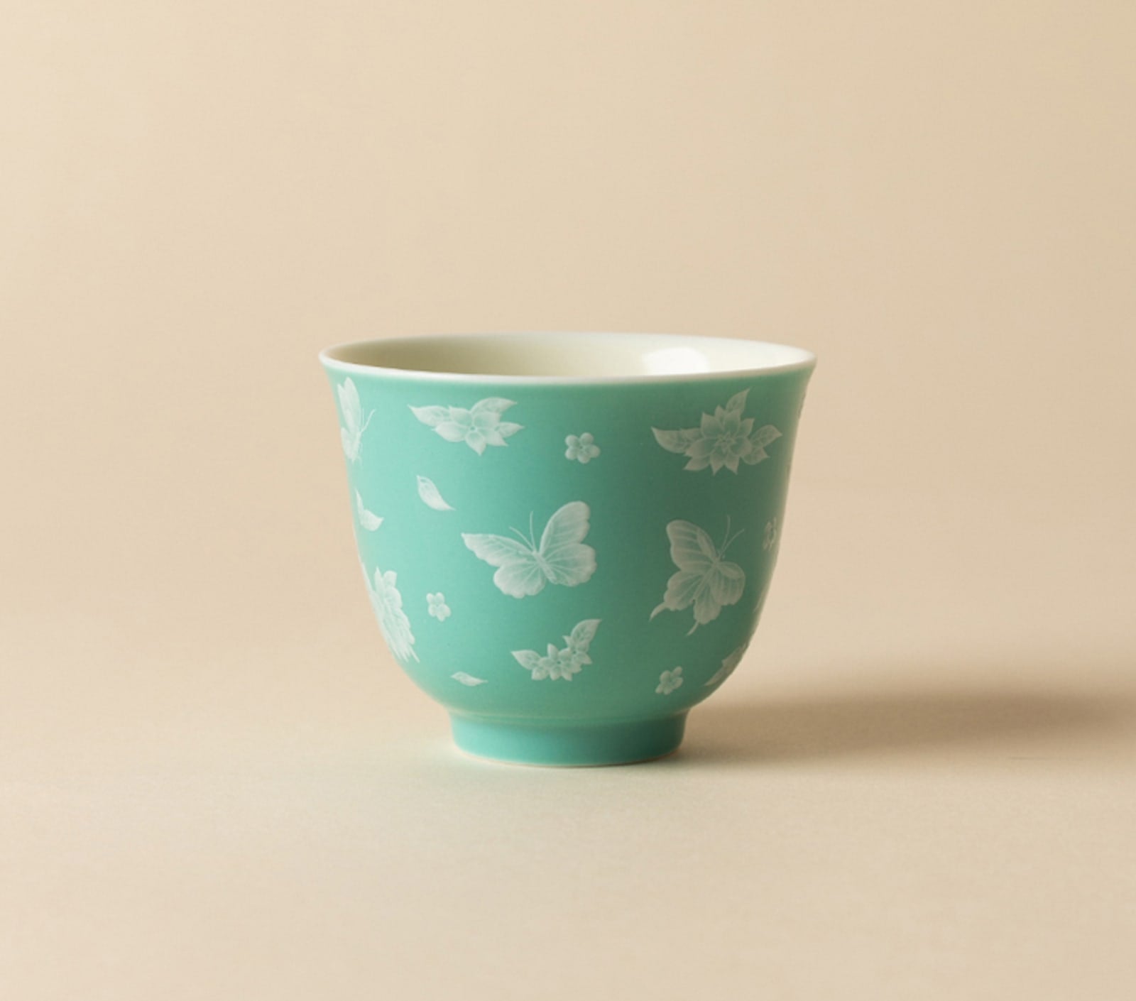 Butterfly Meadow Flower Spirit Cup in Turquoise Green