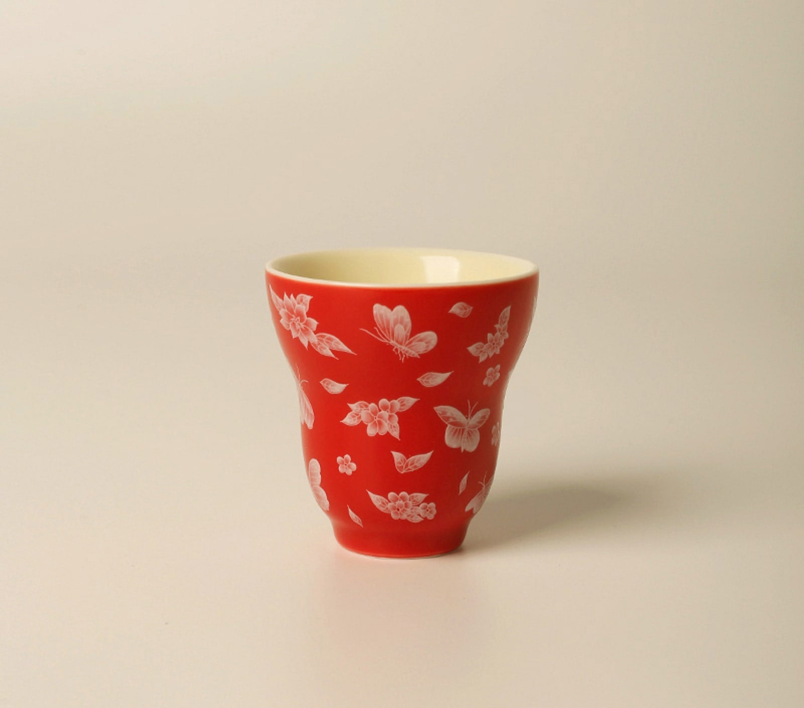 Butterfly Meadow Gourd Cup in Flame Red
