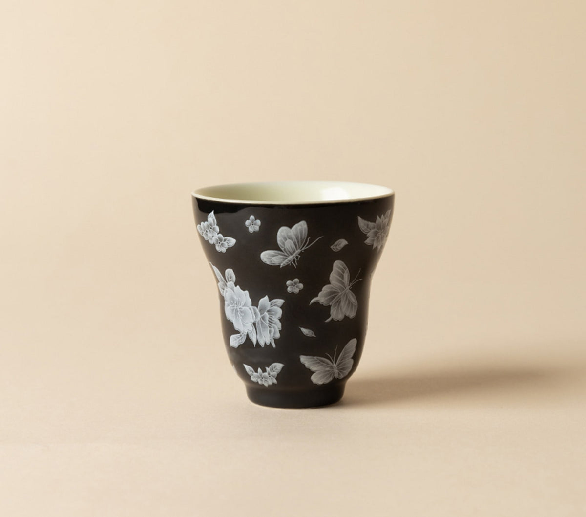 Butterfly Meadow Gourd Cup in Ink Black