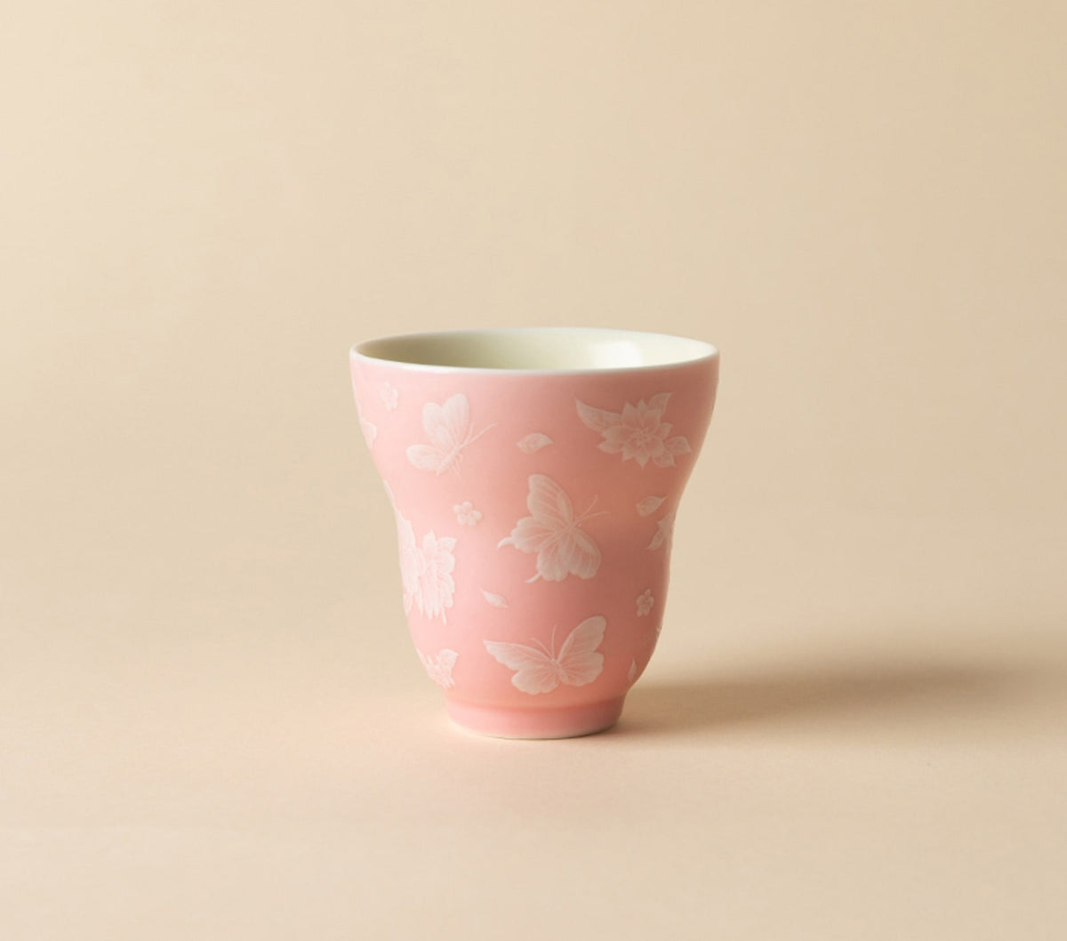 Butterfly Meadow Gourd Cup in Sakura Pink