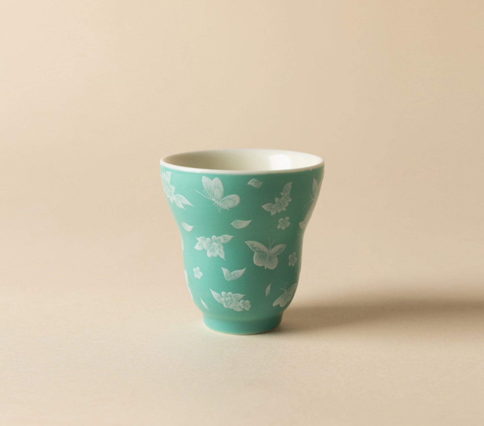 Butterfly Meadow Gourd Cup in Turquoise Green
