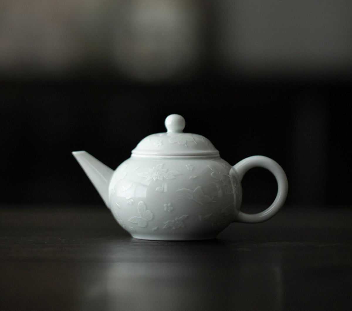 Butterfly Meadow Shuiping Teapot in Mist Celadon