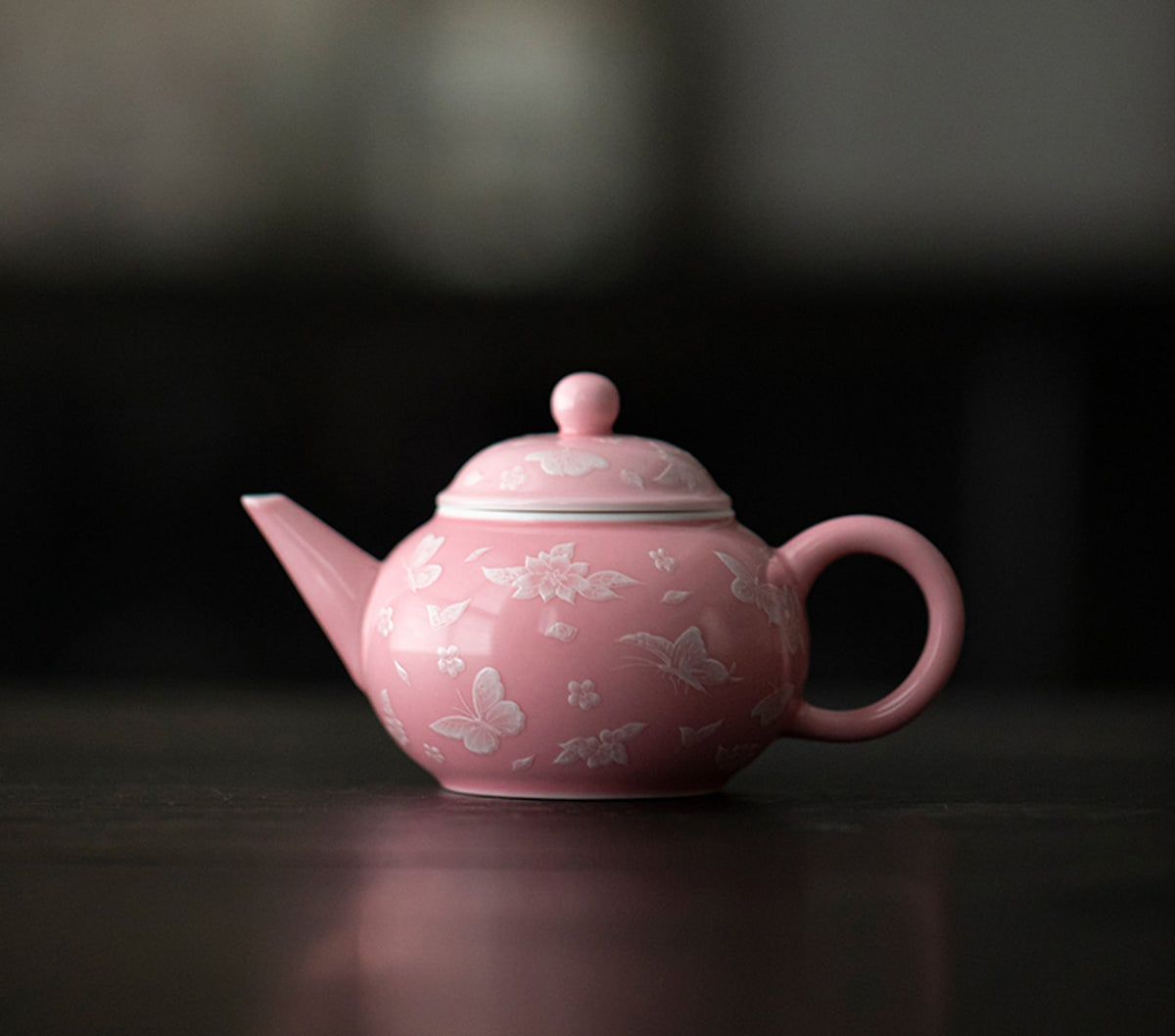 Butterfly Meadow Shuiping Teapot in Sakura Pink