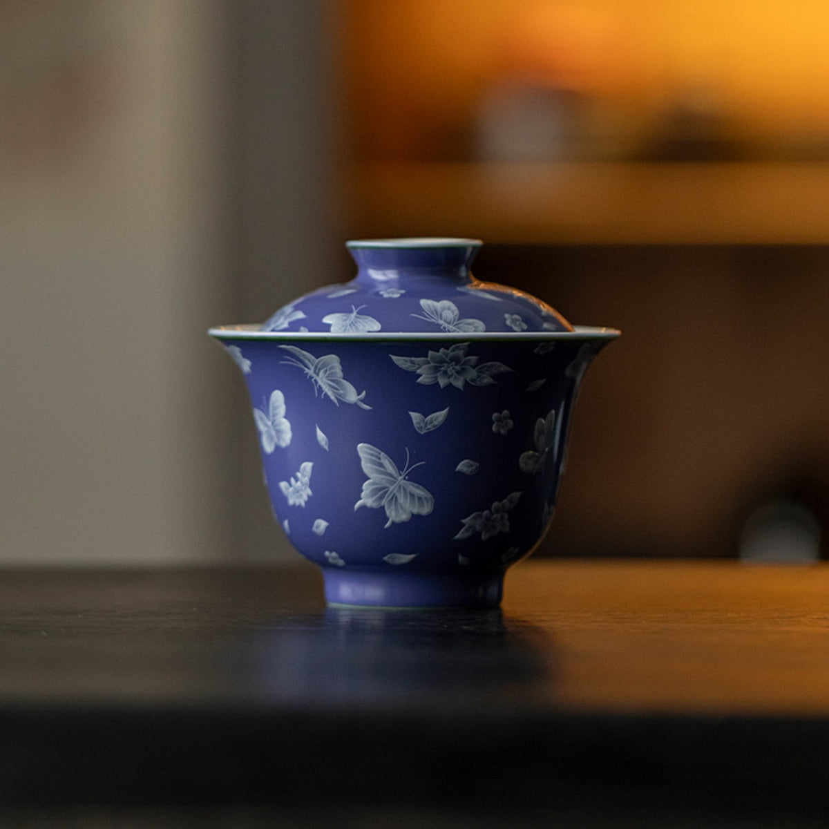 Butterfly Meadow Zhuyun Gaiwan in Cobalt Blue
