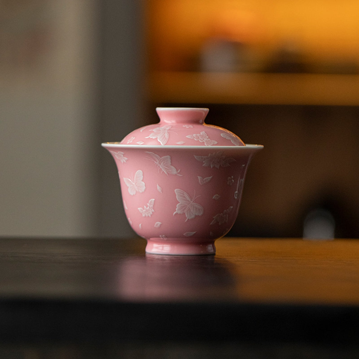 Butterfly Meadow Zhuyun Gaiwan in Sakura Pink