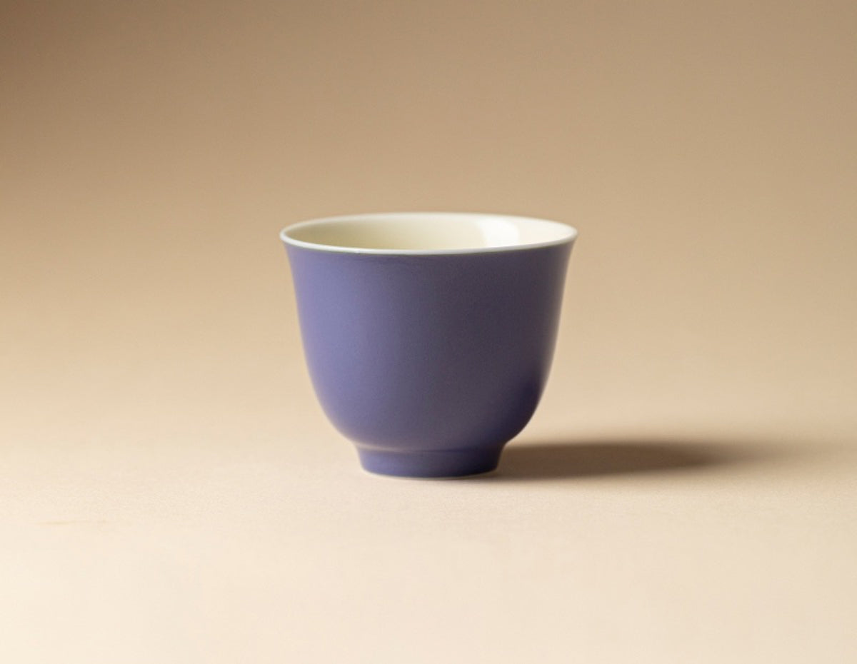 Chromatic Glaze Flower Spirit Cup in Cobalt Blue