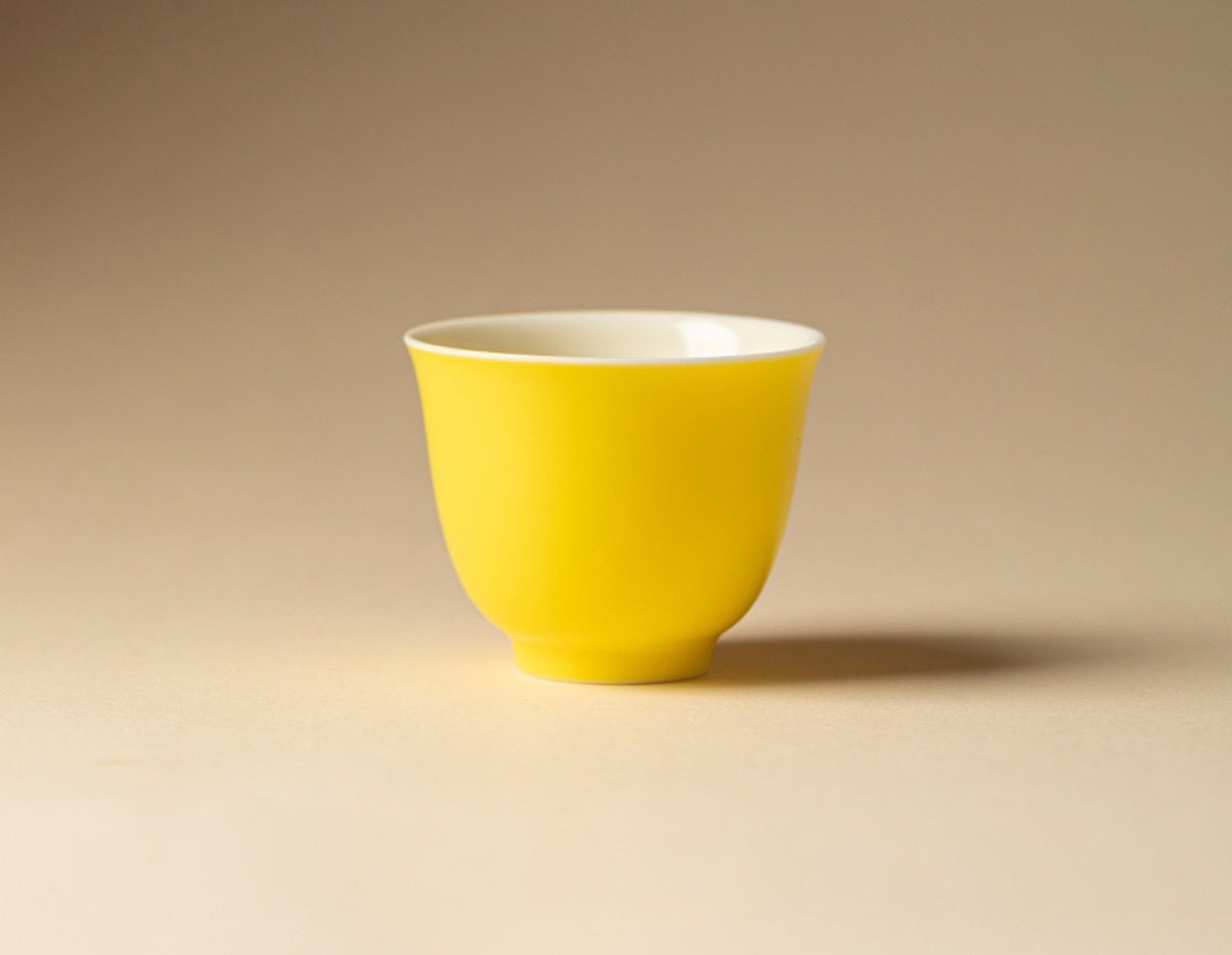 Chromatic Glaze Flower Spirit Cup in Imperial Yellow