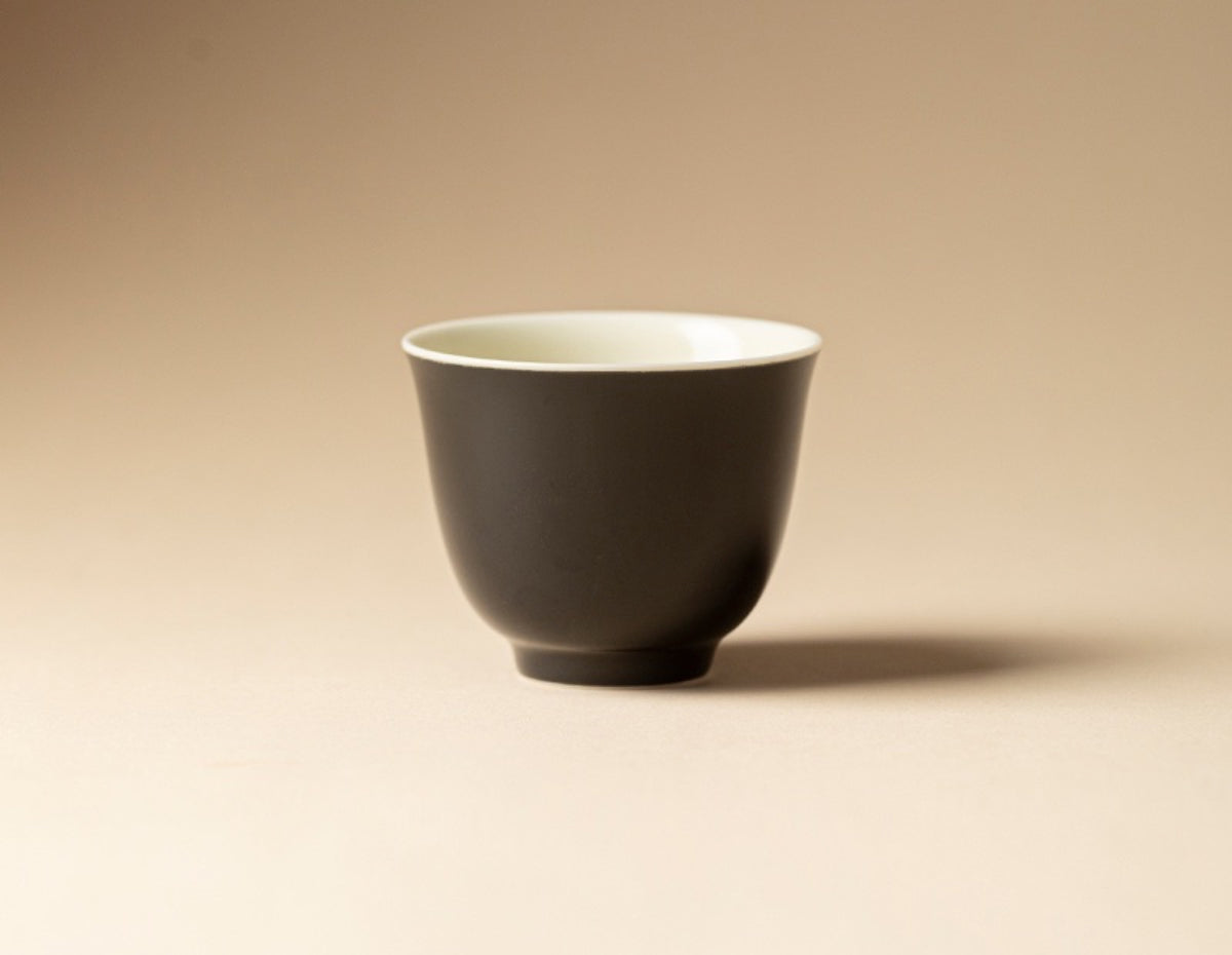 Chromatic Glaze Flower Spirit Cup in Ink Black