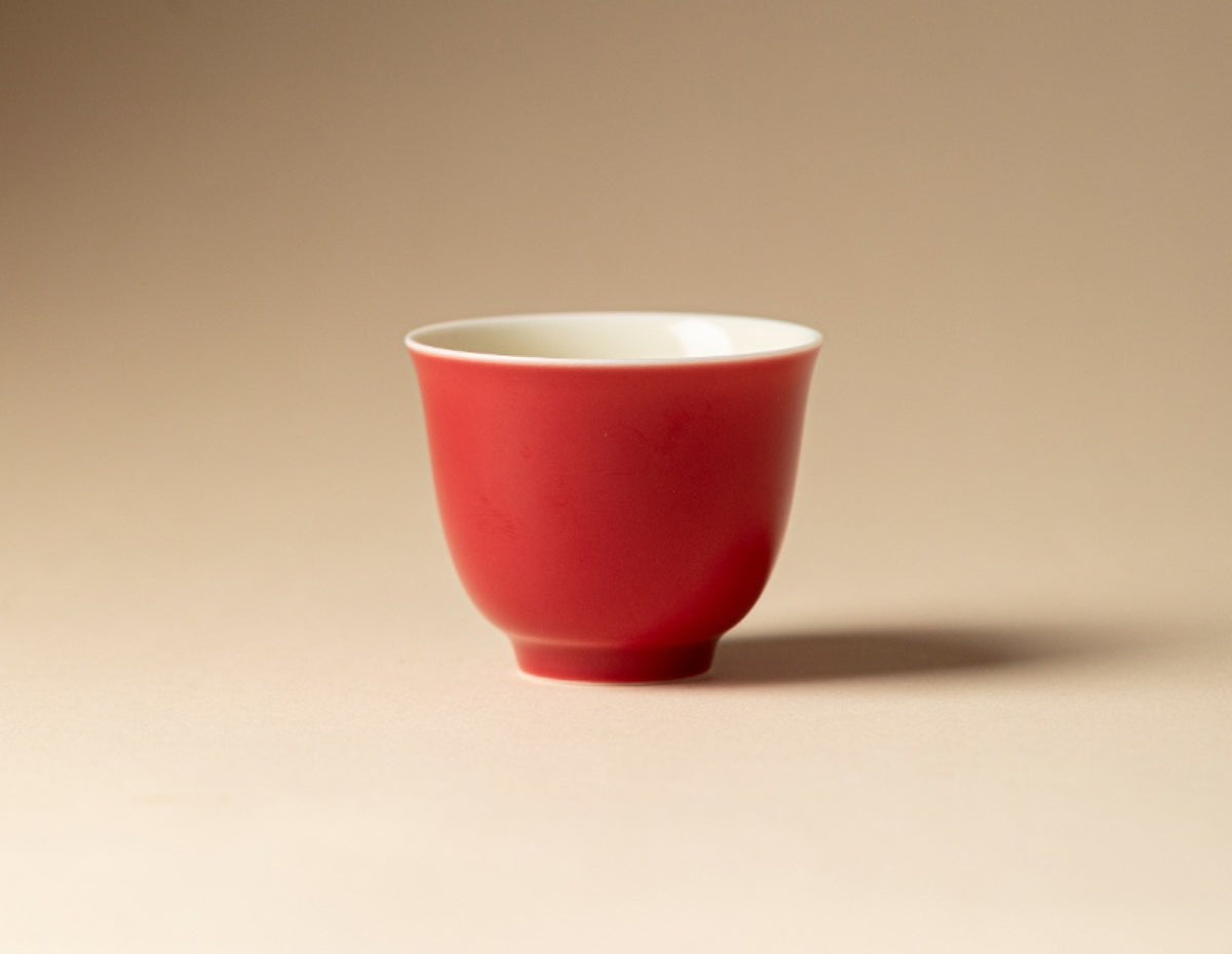 Chromatic Glaze Flower Spirit Cup in Lang Red