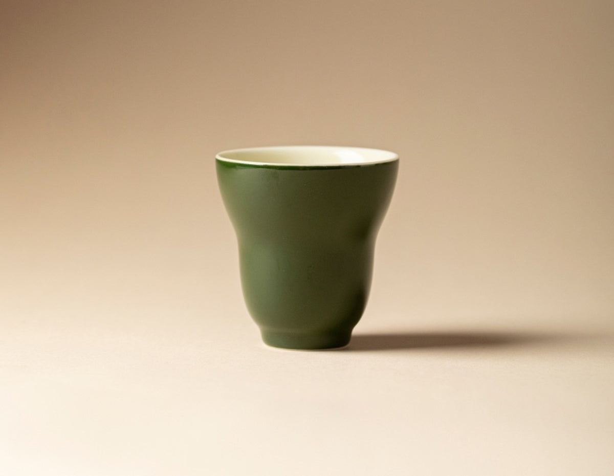 Chromatic Glaze Gourd Cup in Deep Green