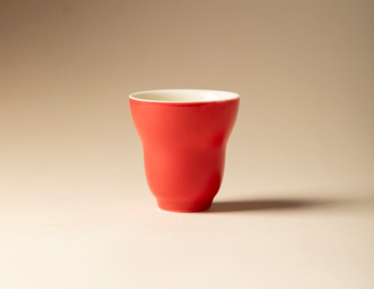 Chromatic Glaze Gourd Cup in Flame Red