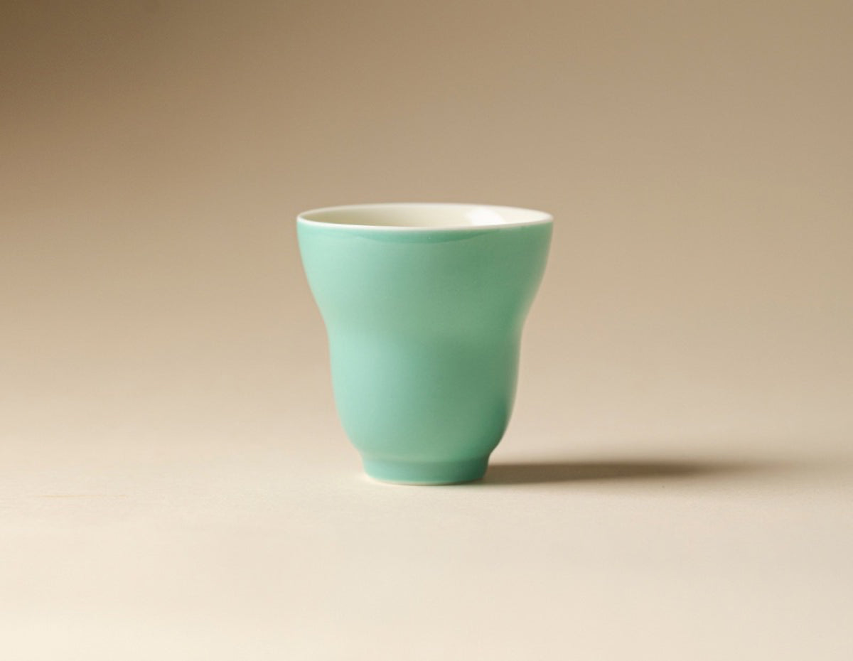Chromatic Glaze Gourd Cup in Turquoise Green