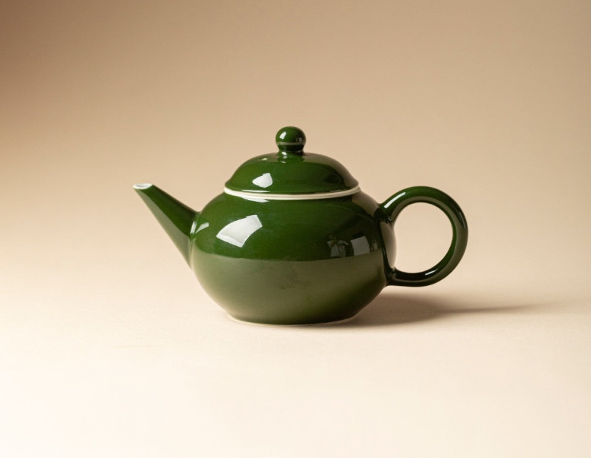 Chromatic Glaze Shuiping Teapot in Deep Green