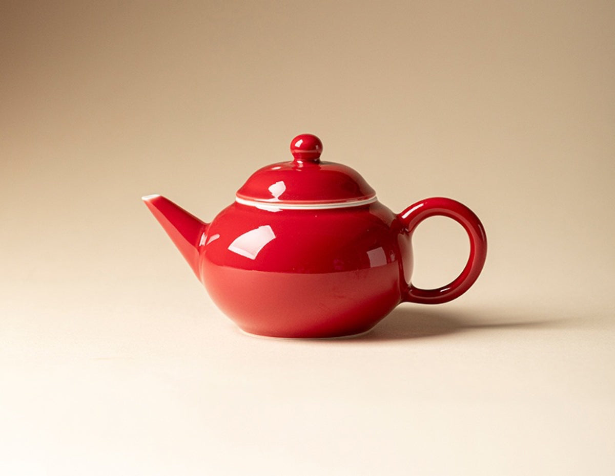 Chromatic Glaze Shuiping Teapot in Lang Red