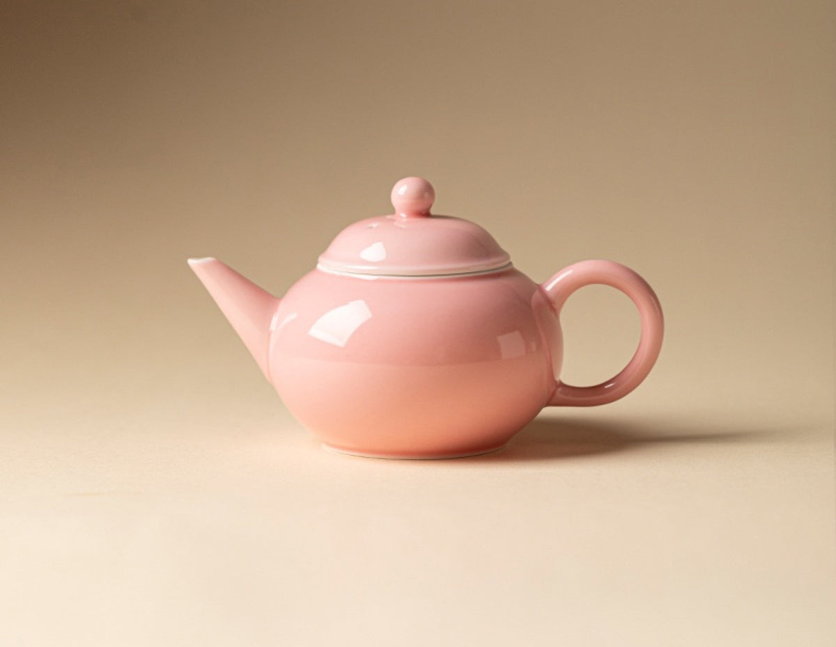 Chromatic Glaze Shuiping Teapot in Sakura Pink