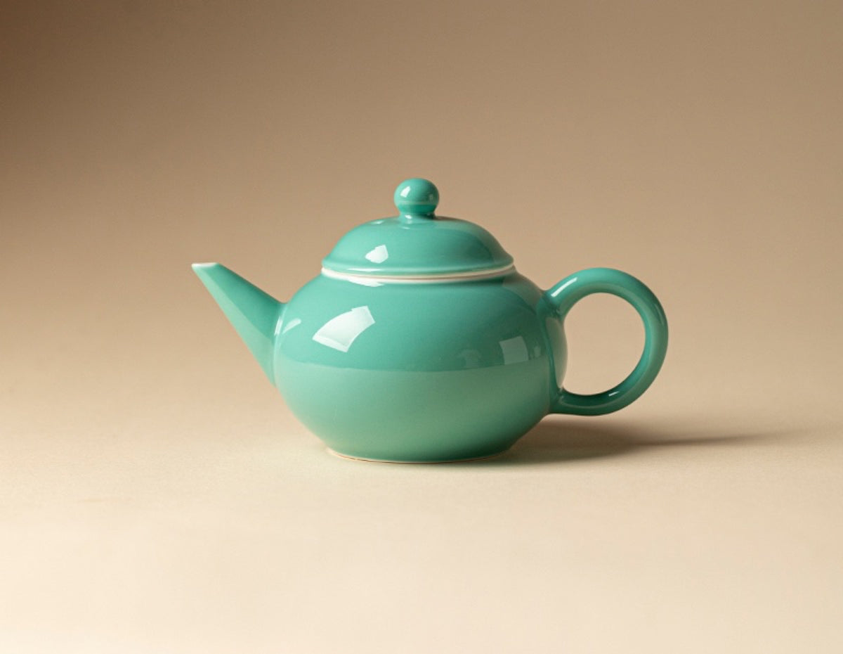 Chromatic Glaze Shuiping Teapot in Turquoise Green