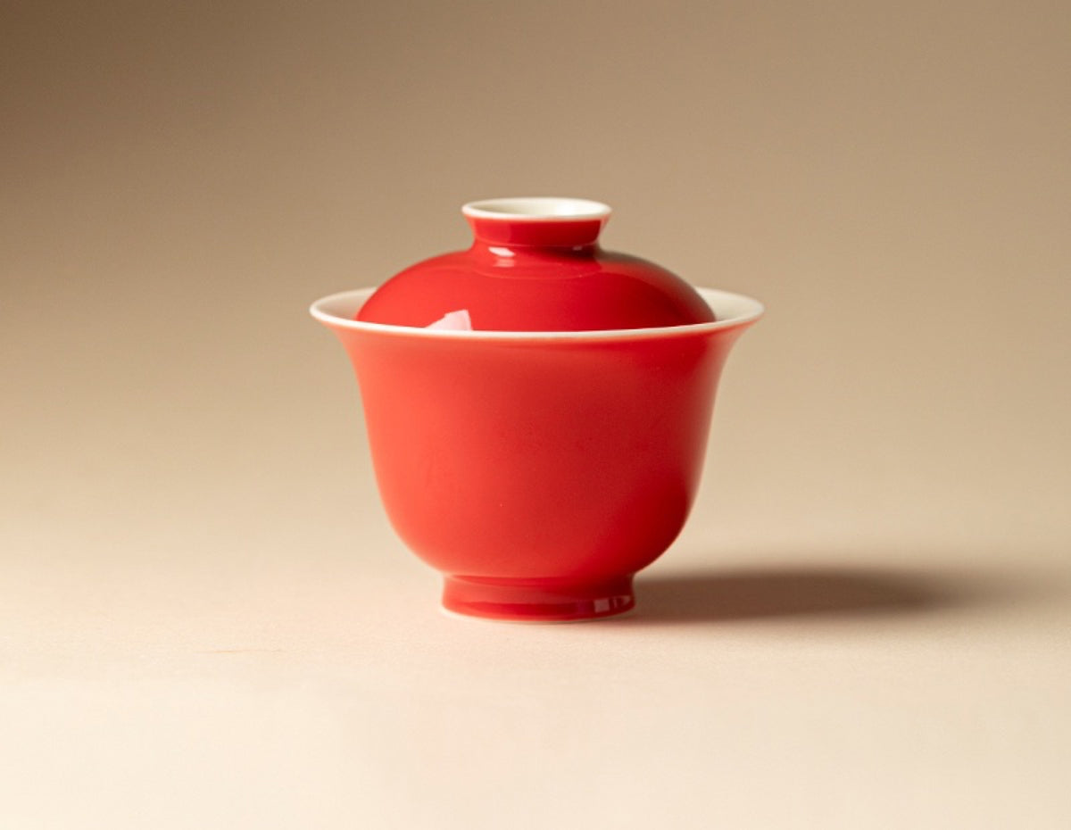 Chromatic Glaze Zhuyun Gaiwan in Flame Red