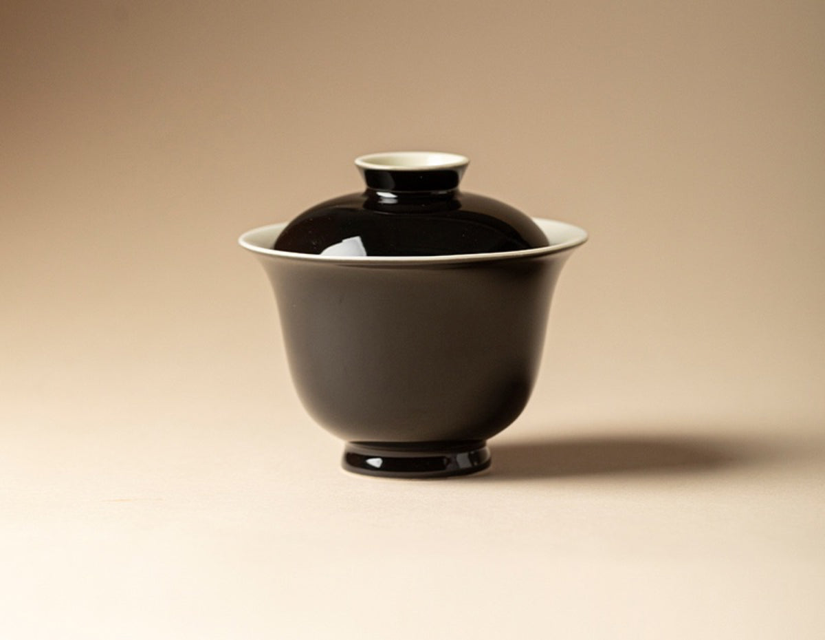 Chromatic Glaze Zhuyun Gaiwan in Ink Black