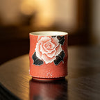 Cinnabar Red Brocade Peony Bamboo-Knot Tasting Cup — view 5
