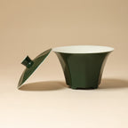 Deep Green Eight-Facet Gaiwan with lid removed