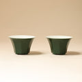 Pair view of Deep Green Eight-Facet Tasting Cups