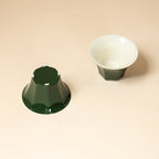 Deep Green Eight-Facet Tasting Cup side view