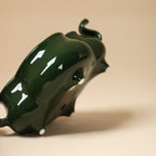 Deep Green Elephant-Handled Incense Burner detail