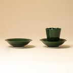 Deep Green Five-Petal Coaster — view 2