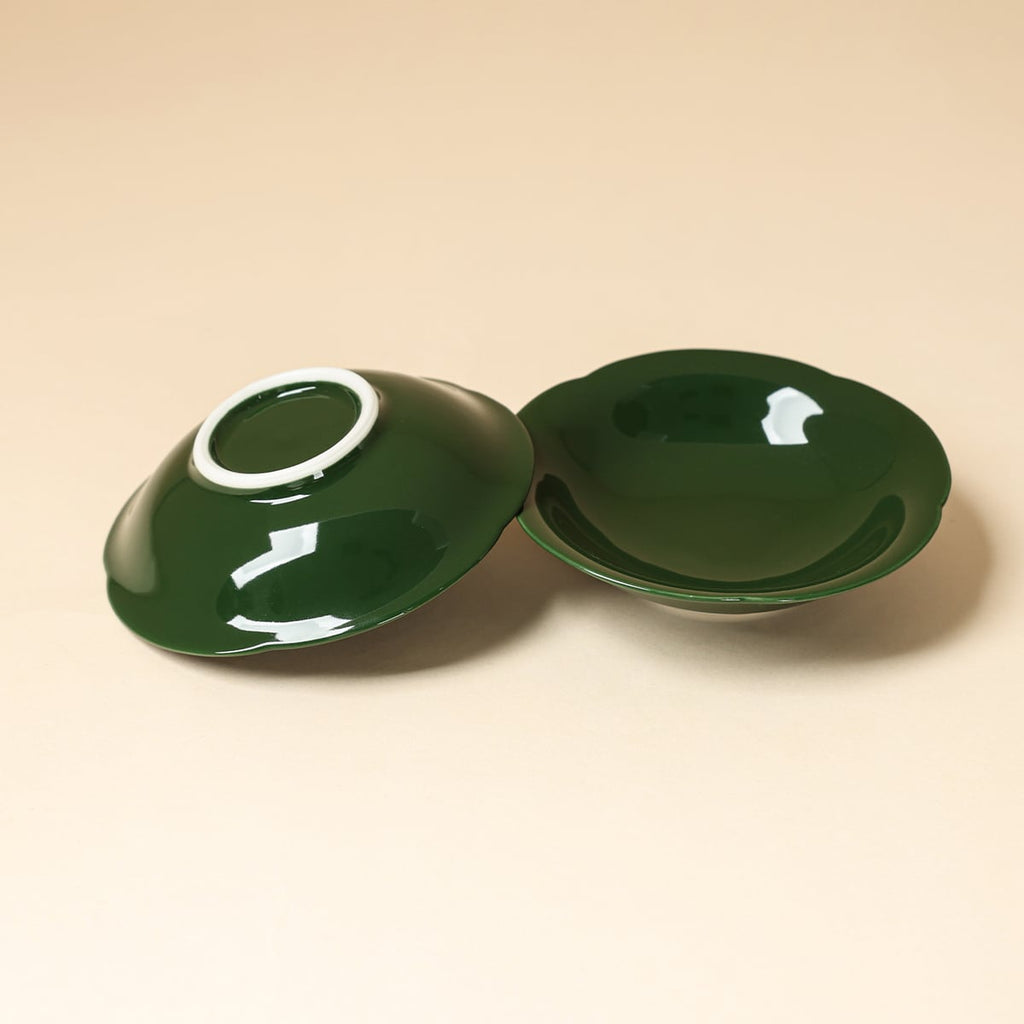 Deep Green Five-Petal Coaster — view 4