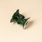 Deep Green Flower-on-Stone Lid Rest — view 4