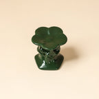Deep Green Flower-on-Stone Lid Rest — view 5