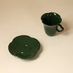Deep Green Four-Leaf Clover Coffee Cup — view 4