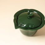 Deep Green Four-Leaf Clover Handheld Teapot — view 3